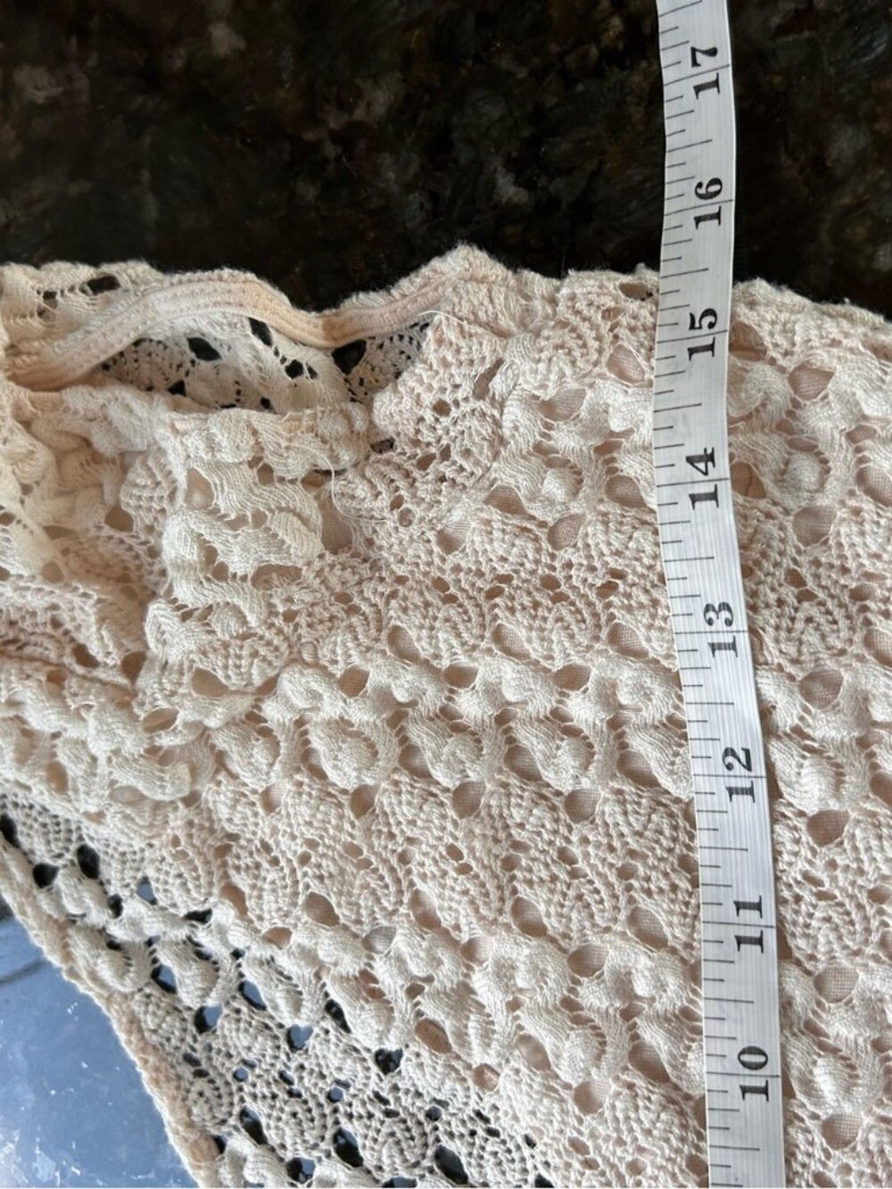 Free People Cream Crocheted BodyCon Mini Dress. Lined. Boho. Coastal cowgirl. M - Picture 5 of 5